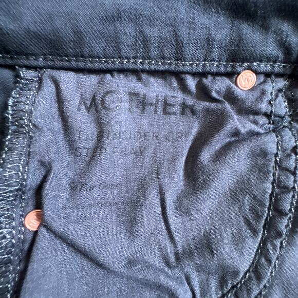 Mother The Insider Crop Step Fray Jeans Black So Far Gone 26 - Picture 8 of 15